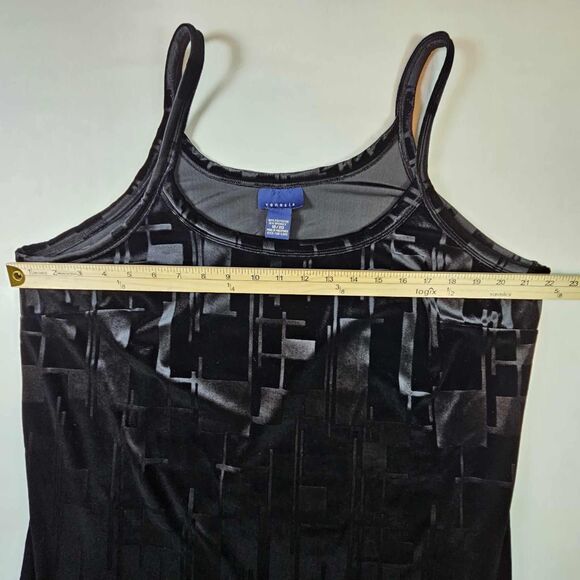 Lane Bryant Venezia Slip Dress 18/20 Black Velvet Spaghetti Straps - Picture 5 of 12